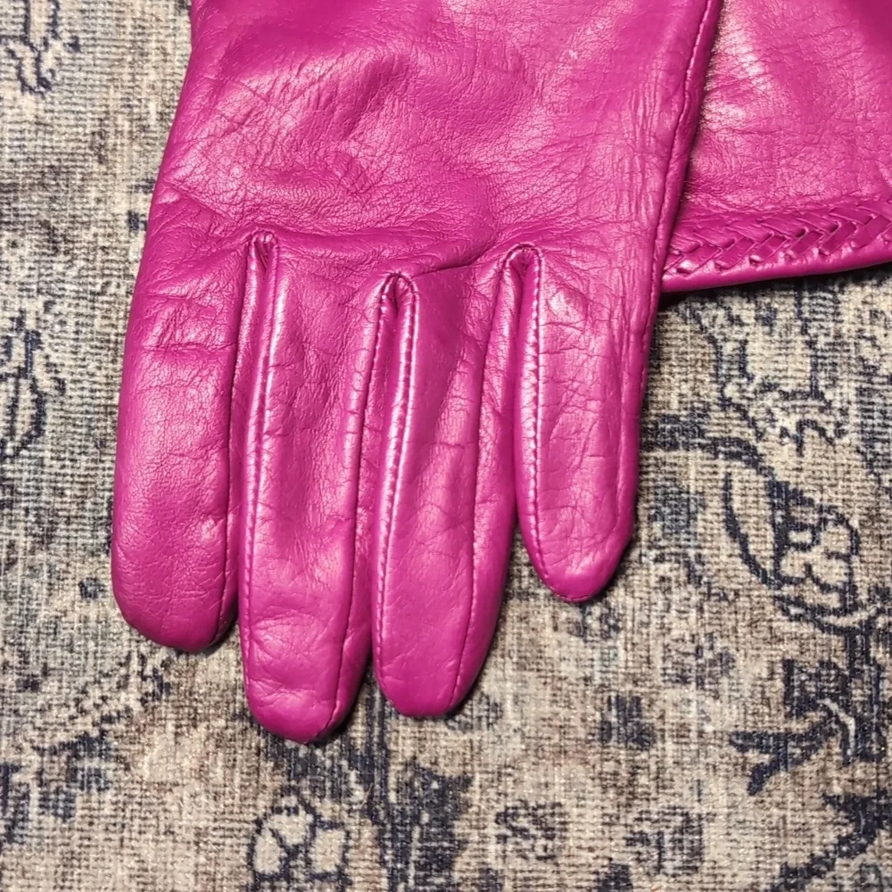 Soft Napa Leather Nordstrom Vintage Magenta Purple Pink Leather Gloves